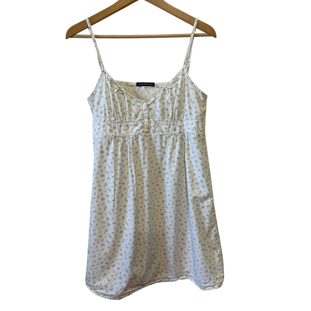Brandy Melville Babydoll Mini Dress Sz S Dainty Floral Y2K Button Front Tunic